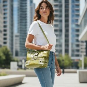 💝Free💝Stylish Green Shoulder Bag snake print